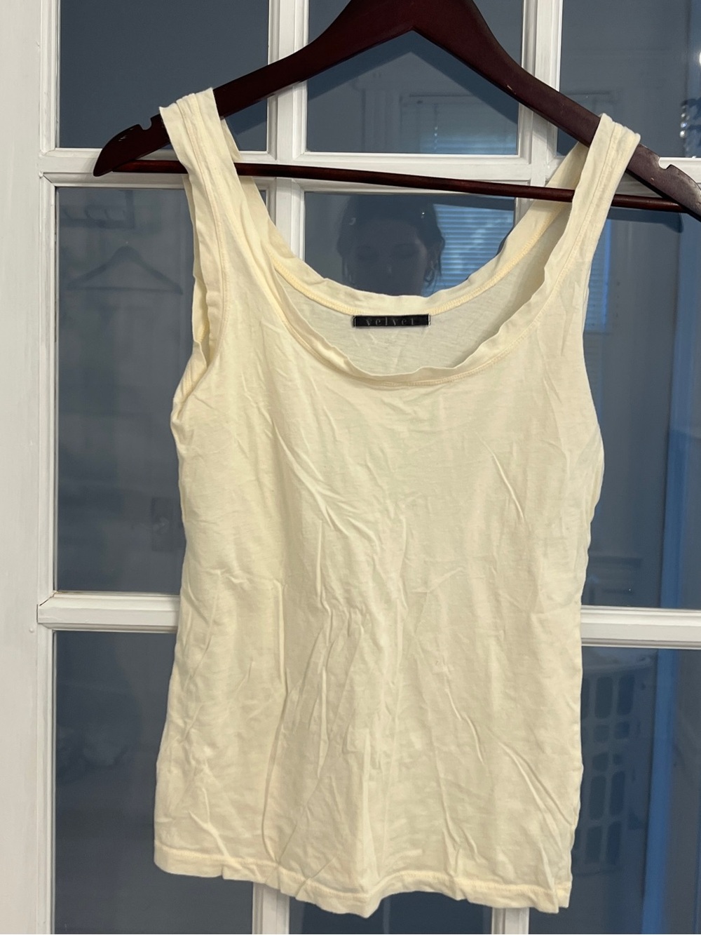 VELVET Women's Cream Scoop Neck Tank Top Size M